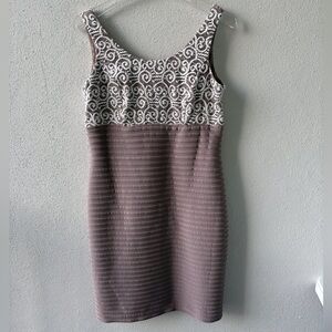 R&M Richards Size 12 Stretch Beaded Crochet ‎ Dress Cocktail Cruise Gala Wedding